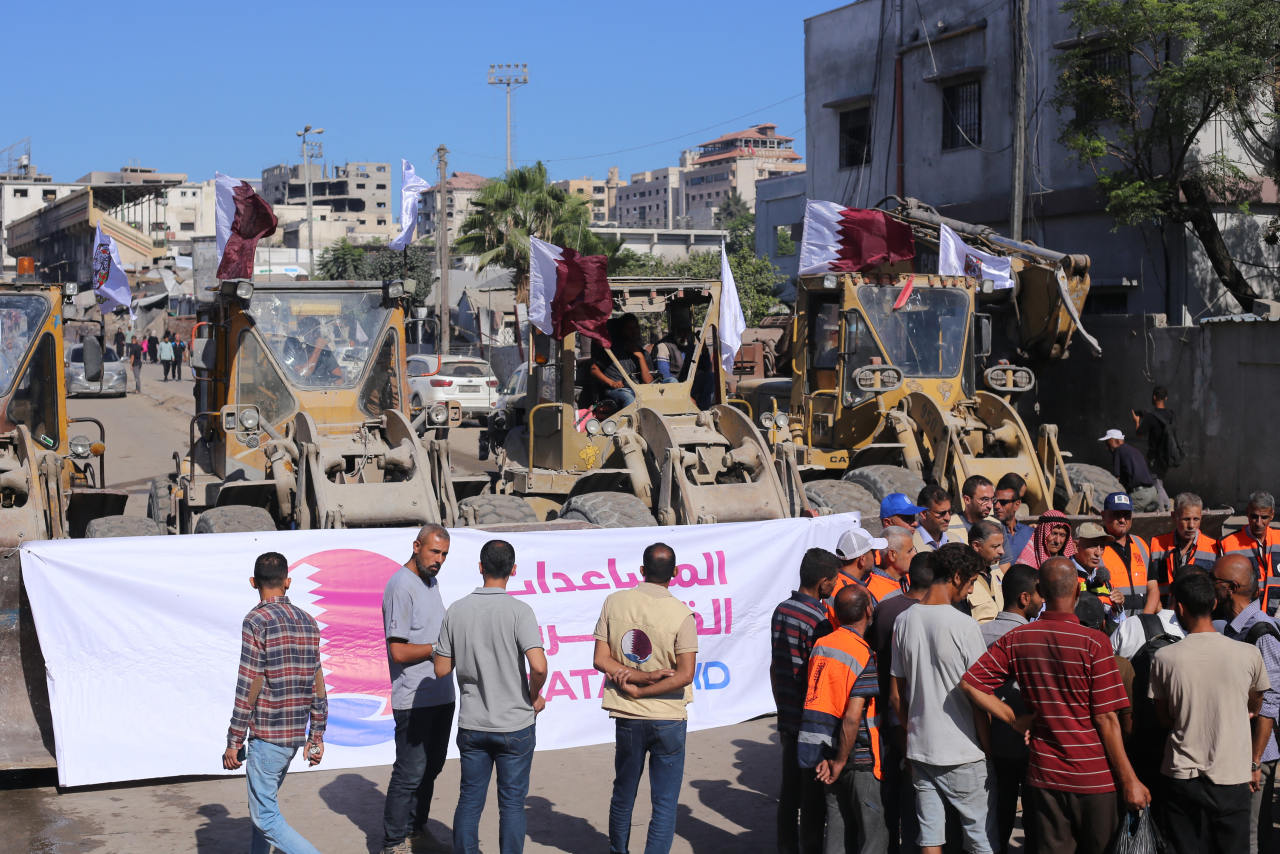 Workers prepared to clear rubble in Gaza City this week.