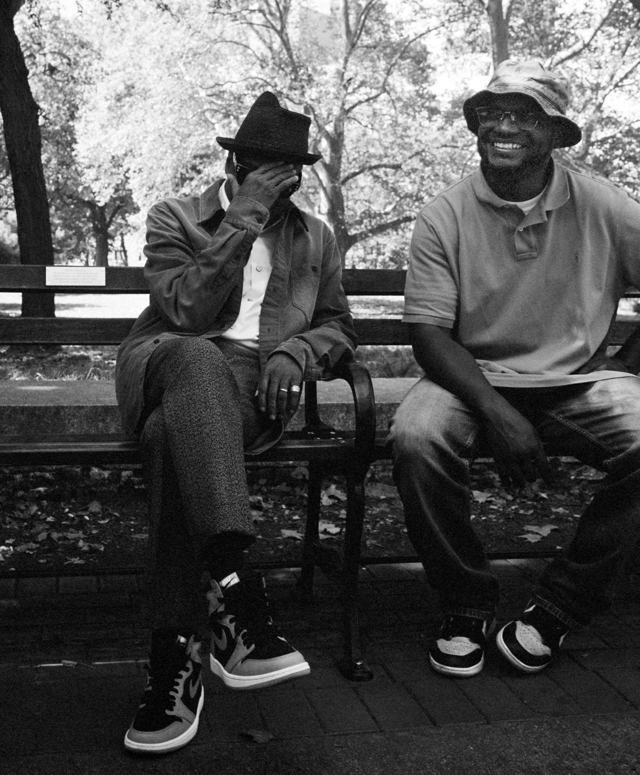 ‘Gimme human beings—heart, soul,’ Lee says. C’an you blame me? My father wouldn’t play electric bass!’ Prada overshirt, Louis Vuitton Men’s shirt, Gucci pants, Nike shoes and his own hat, rings and glasses. ‘Gimme human beings—heart, soul,’ Lee says. C’an you blame me? My father wouldn’t play electric bass!’ Prada overshirt, Louis Vuitton Men’s shirt, Gucci pants, Nike shoes and his own hat, rings and glasses.