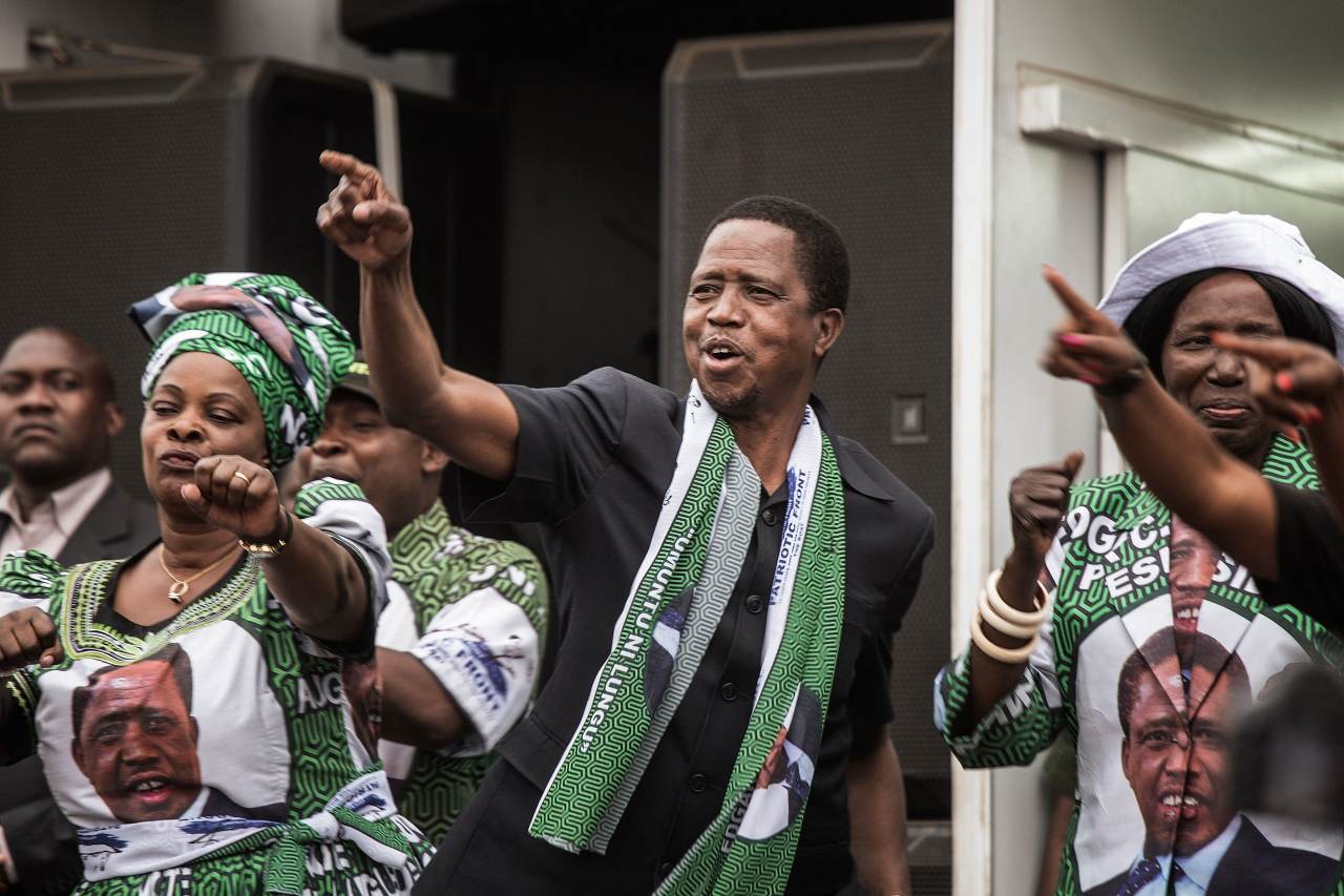Lungu during his presidential campaign in 2016.