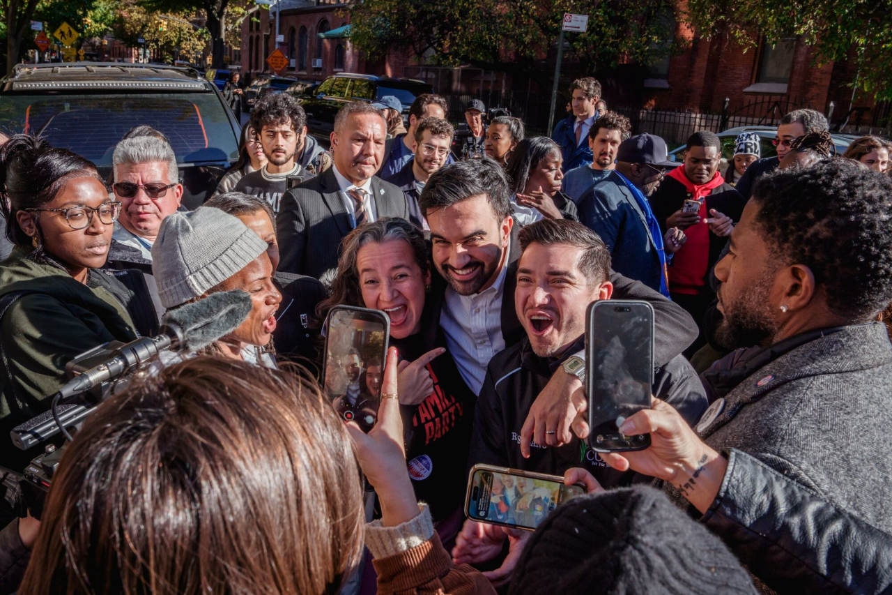 Zohran Mamdani campaigned in Brooklyn as New Yorkers headed to the polls Tuesday.