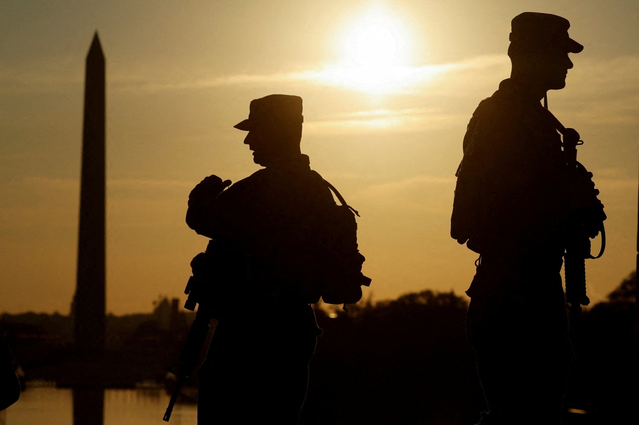 Membros da Guarda Nacional da Virgínia Ocidental em Washington este ano.