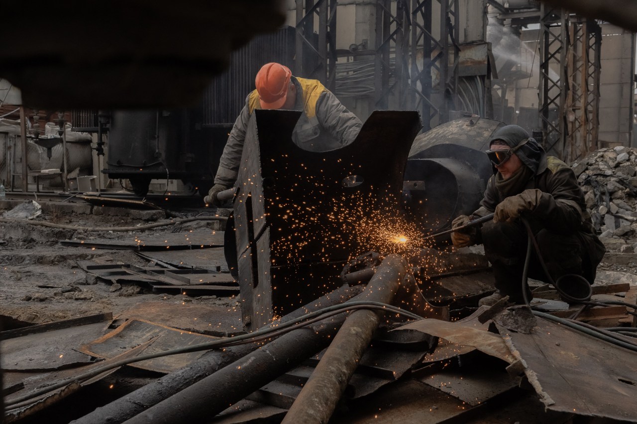 A DTEK plant that was damaged by Russian attacks.