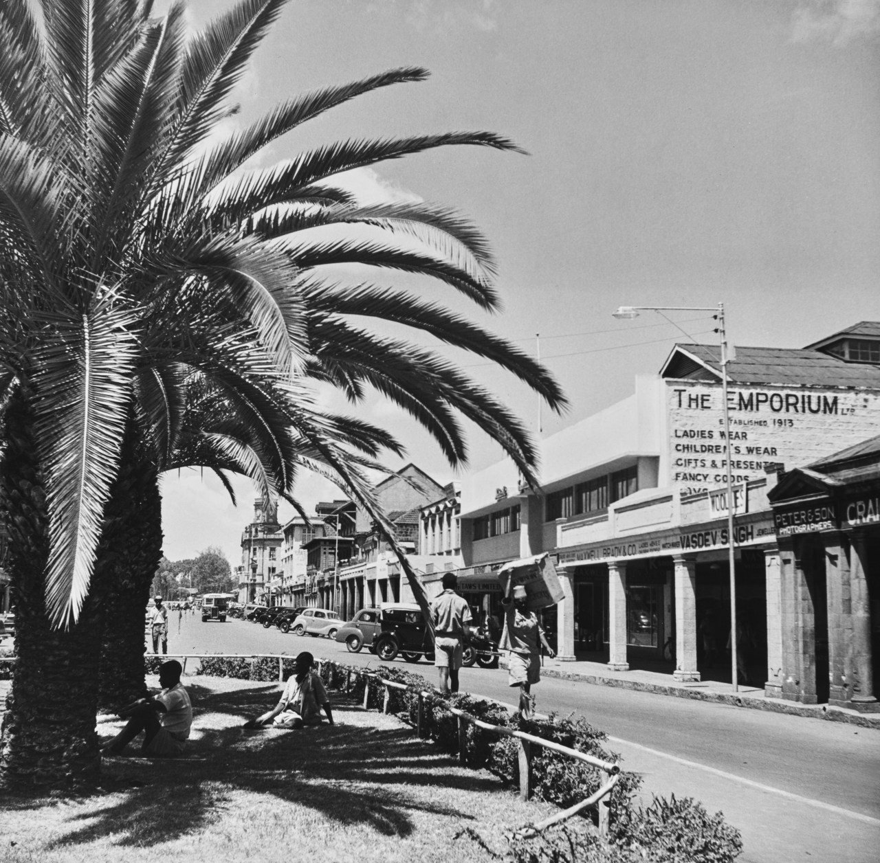 Nairobi circa 1950. Vasdev Singh's shop can be seen on the right.