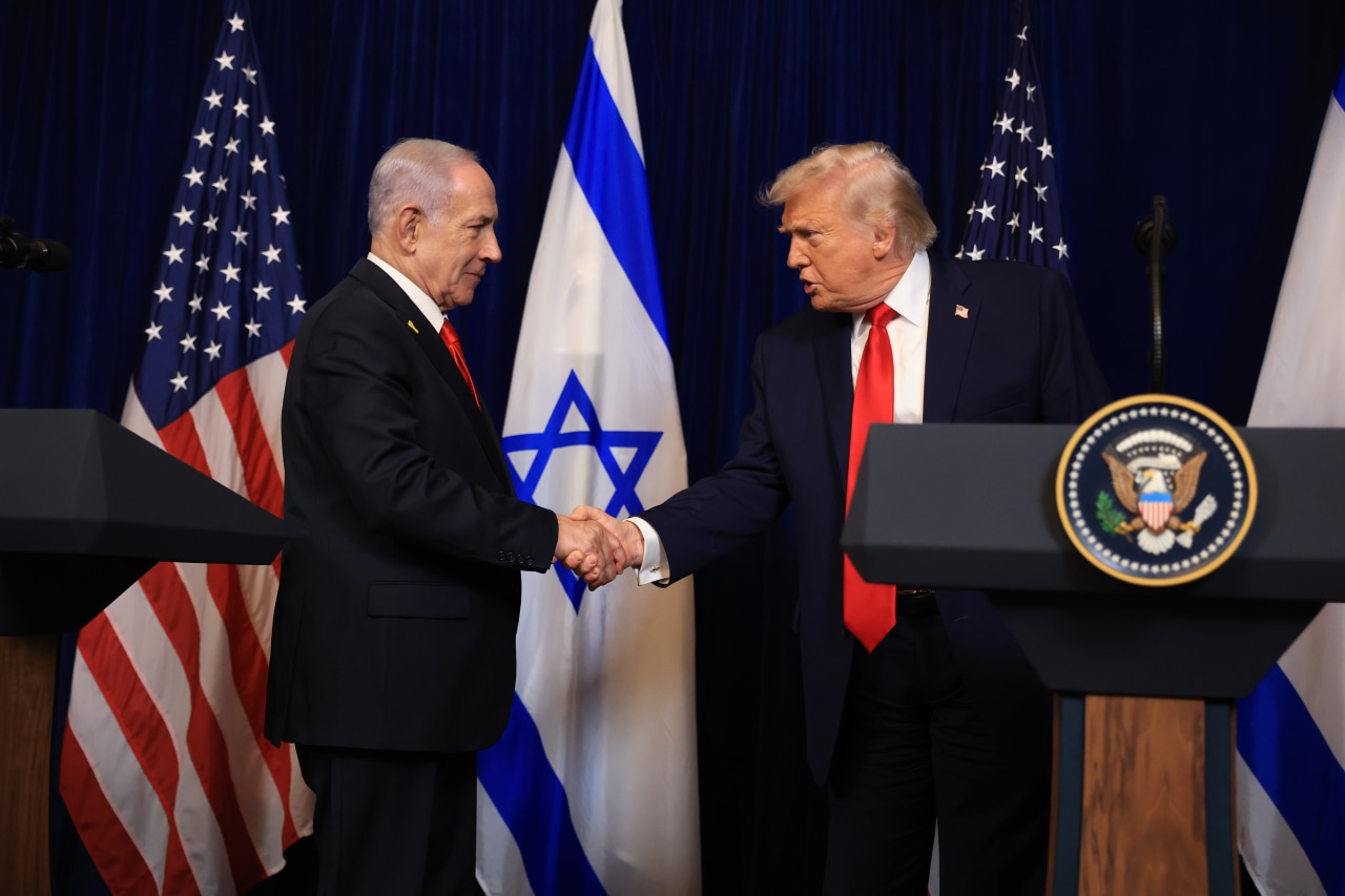 President Trump met with Israeli Prime Minister Benjamin Netanyahu in Palm Beach, Fla., on Monday.