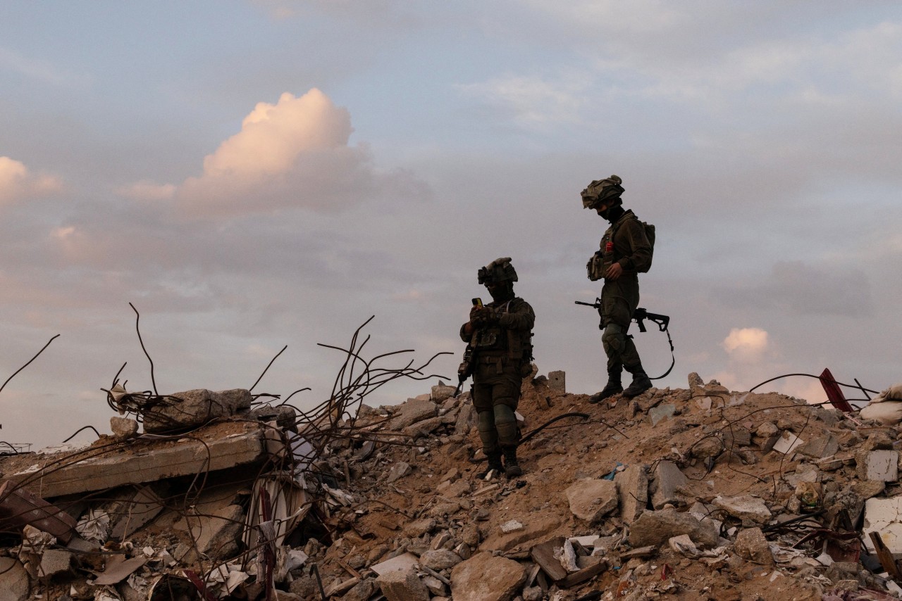 Israeli soldiers in southern Gaza. Nir Elias/Reuters