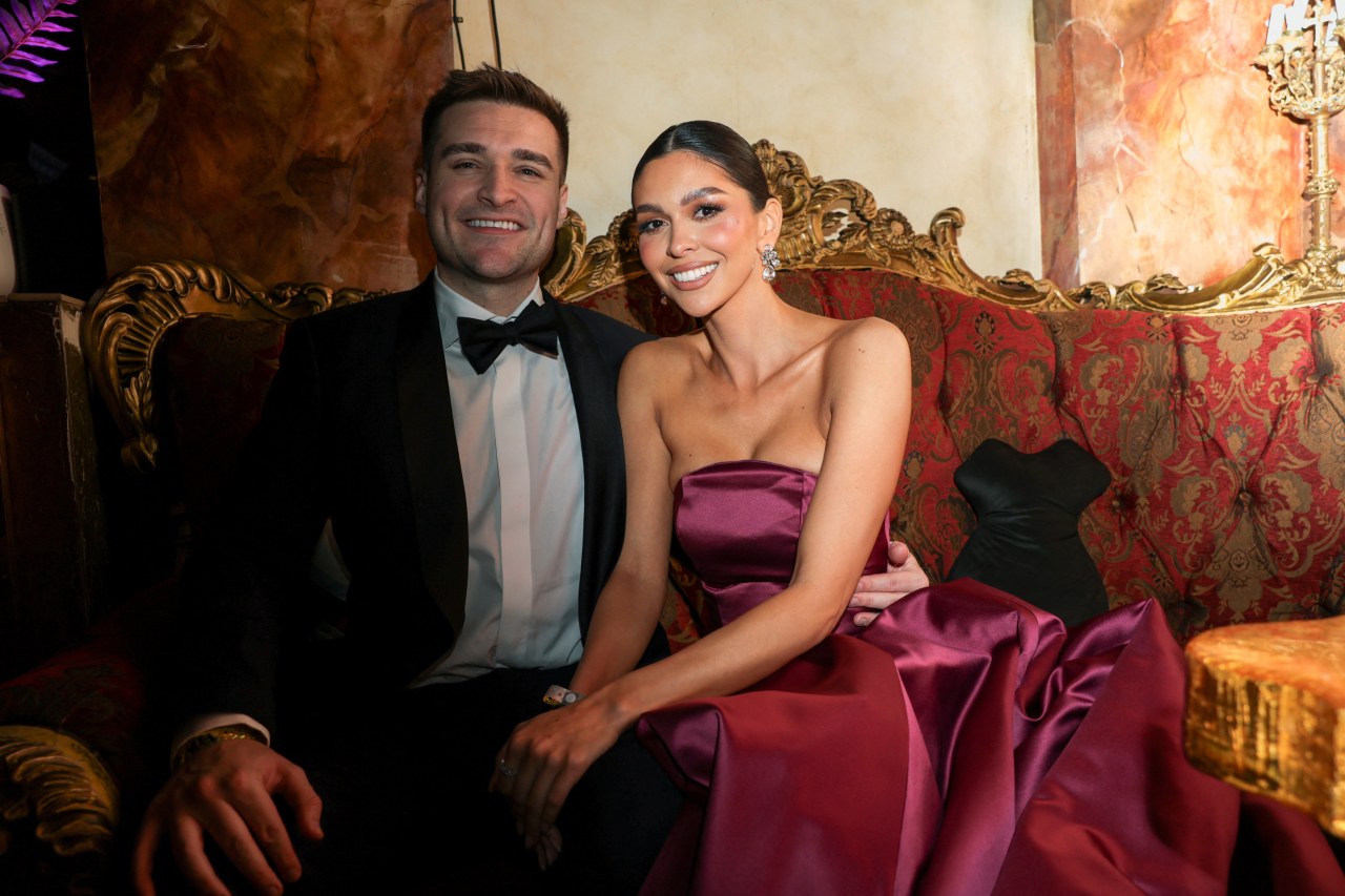 Alex Bruesewitz at the Power 30 Awards party with now-​fiancée Carolina Urrea.