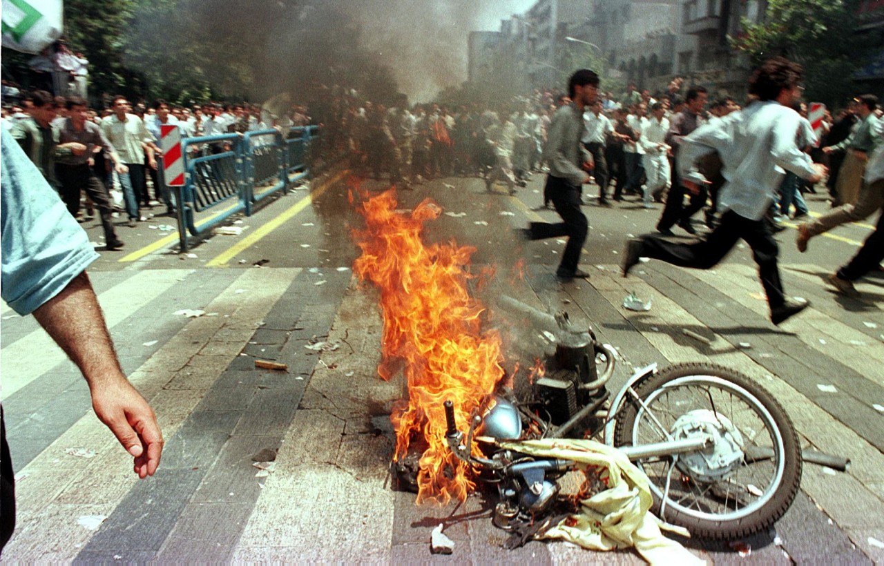 Student protests swept across Tehran and other Iranian cities in 1999.