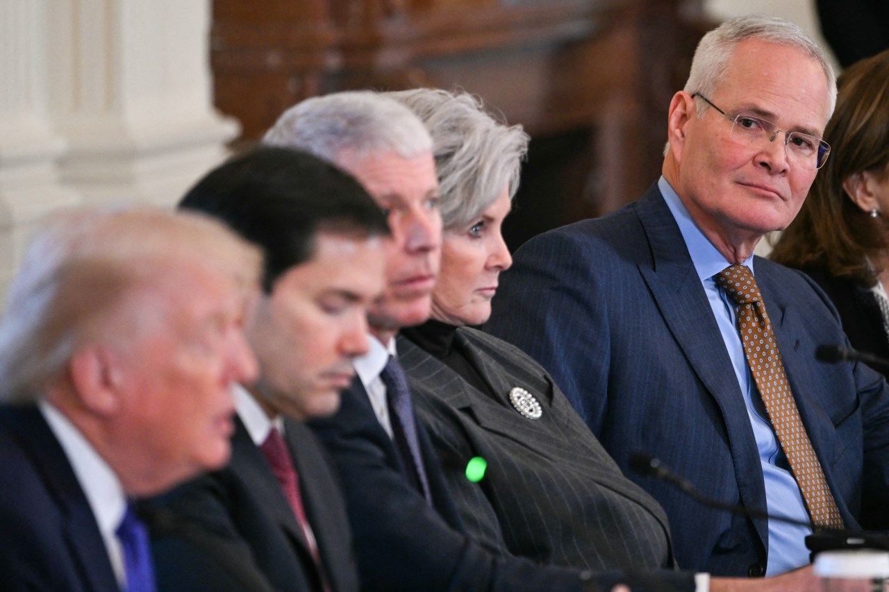 Exxon Mobil CEO Darren Woods at the White House earlier this month.