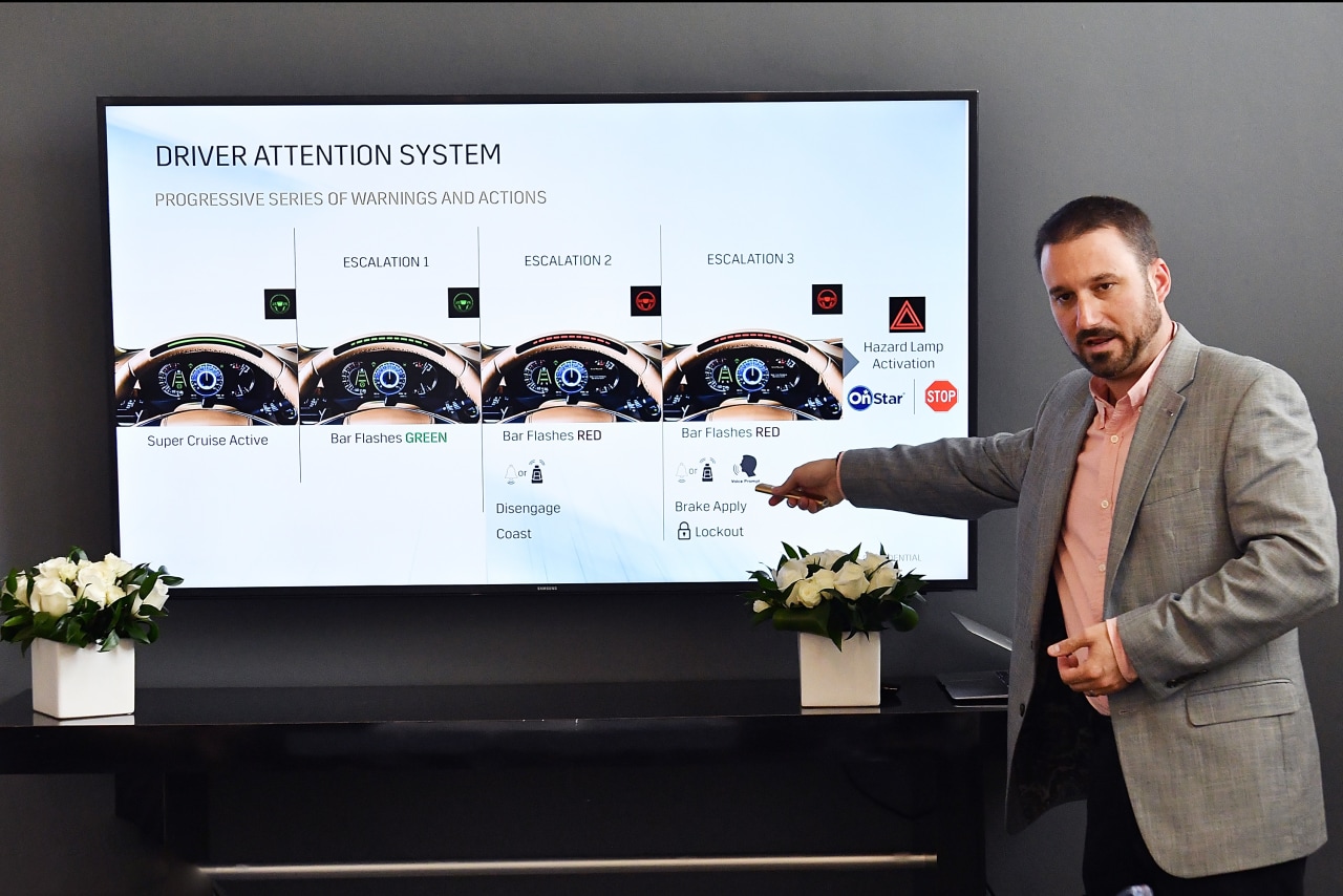 A Cadillac representative demonstrated the company’s Super Cruise technology in 2018. A Cadillac representative demonstrated the company’s Super Cruise technology in 2018.