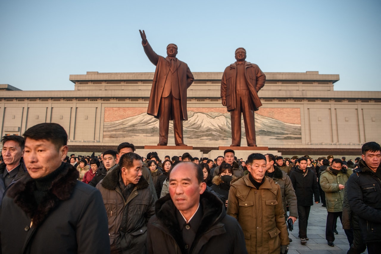 Statues in Pyongyang depict past leaders of the Kim regime.
