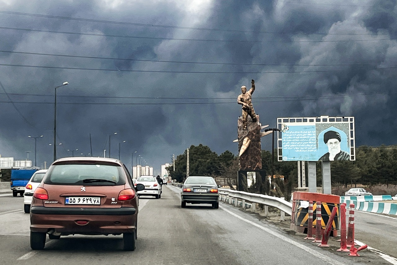 Smoke filled the skies over Tehran on Sunday after airstrikes.