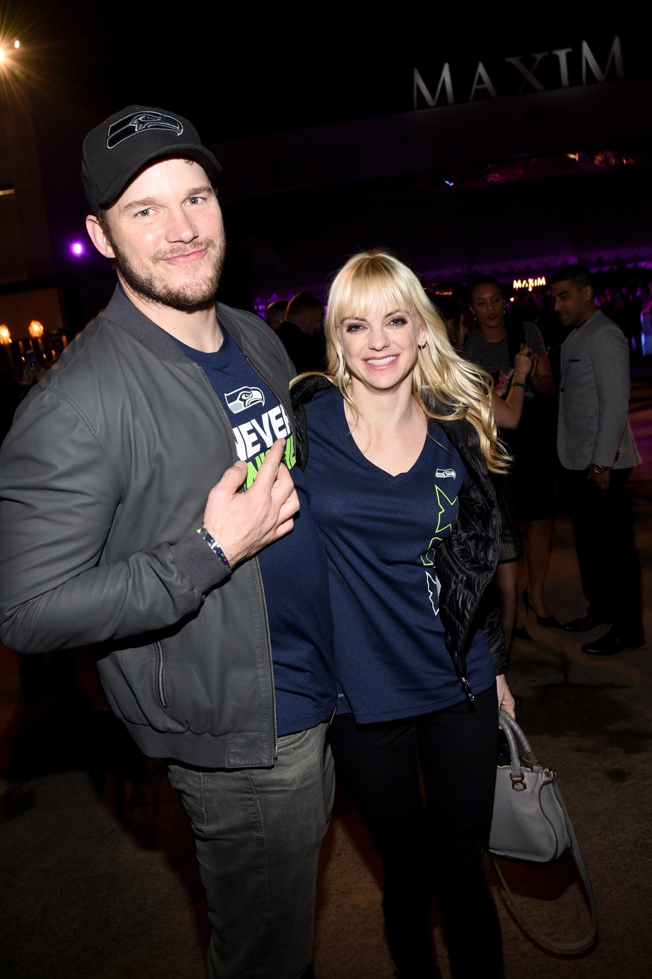 Actors Chris Pratt, left, and Anna Faris in 2015.