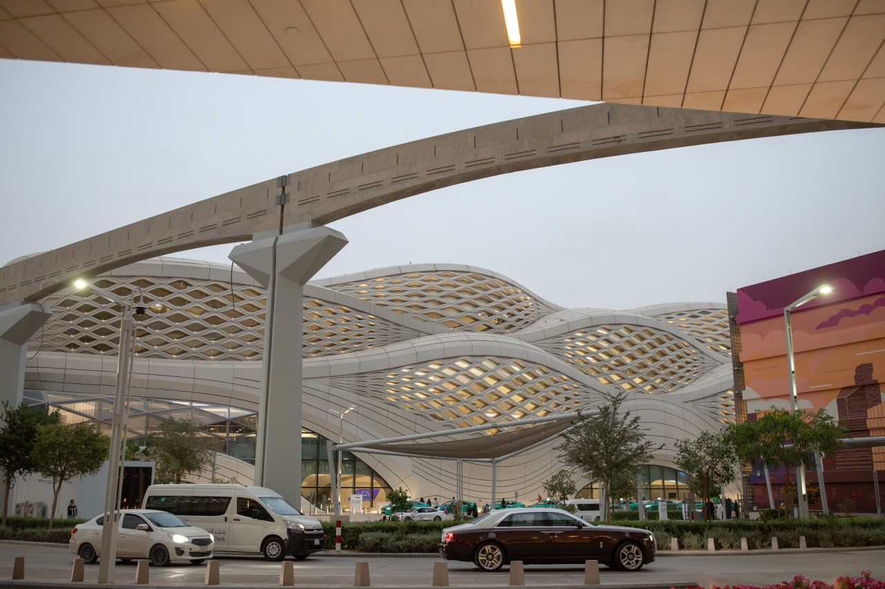 A newly built metro station in Riyadh.