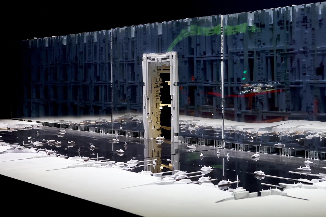 An artist’s model of the Line at a 2024 exhibition.