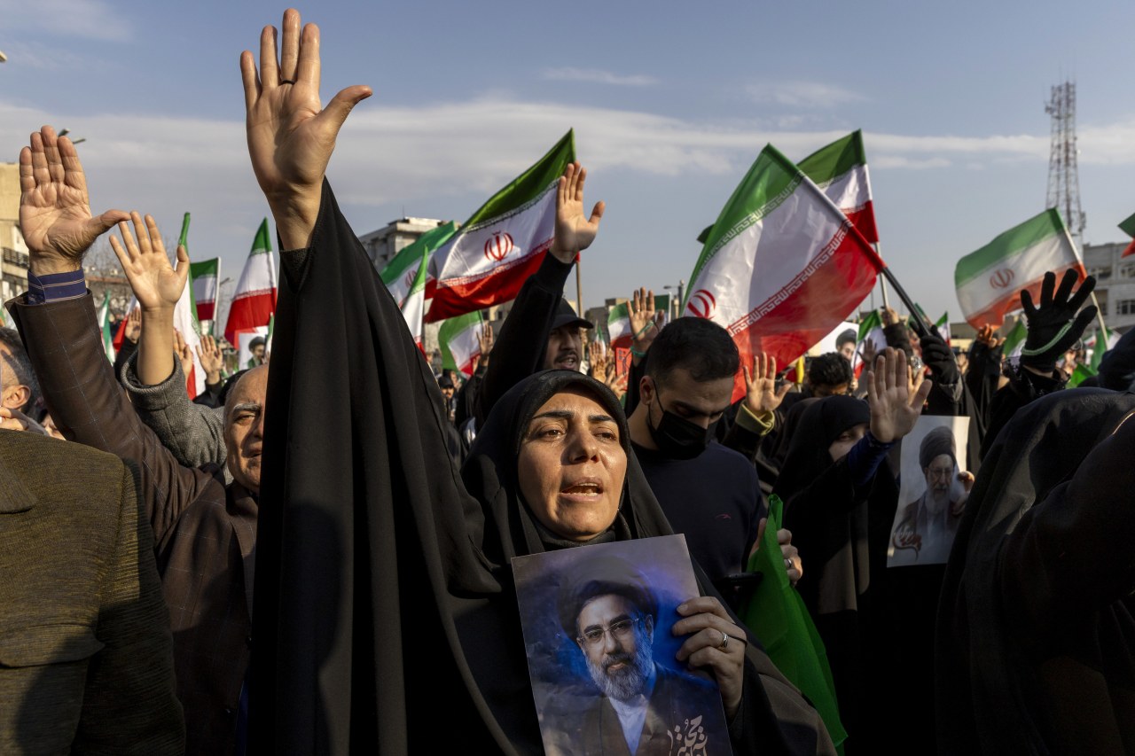 A rally in support of the new supreme leader in March. A rally in support of the new supreme leader in March.